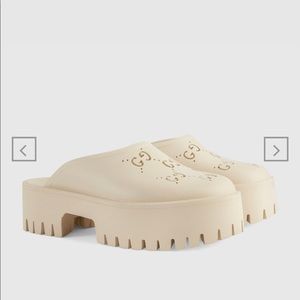 Gucci platform perforated G sandal